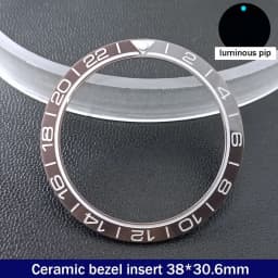 Sloping 38mm*30.6mm Ceramic Bezel GMT and Diving Watch Insert For 40mm Mens Watch Replace Watch Face Watch Bezel Inserts