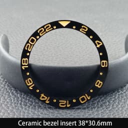 Sloping 38mm*30.6mm Ceramic Bezel GMT and Diving Watch Insert For 40mm Mens Watch Replace Watch Face Watch Bezel Inserts