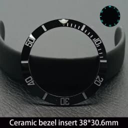 Sloping 38mm*30.6mm Ceramic Bezel GMT and Diving Watch Insert For 40mm Mens Watch Replace Watch Face Watch Bezel Inserts