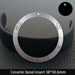 Sloping 38mm*30.6mm Ceramic Bezel GMT and Diving Watch Insert For 40mm Mens Watch Replace Watch Face Watch Bezel Inserts