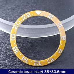 Sloping 38mm*30.6mm Ceramic Bezel GMT and Diving Watch Insert For 40mm Mens Watch Replace Watch Face Watch Bezel Inserts