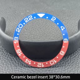 Sloping 38mm*30.6mm Ceramic Bezel GMT and Diving Watch Insert For 40mm Mens Watch Replace Watch Face Watch Bezel Inserts