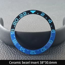 Sloping 38mm*30.6mm Ceramic Bezel GMT and Diving Watch Insert For 40mm Mens Watch Replace Watch Face Watch Bezel Inserts