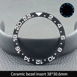 Sloping 38mm*30.6mm Ceramic Bezel GMT and Diving Watch Insert For 40mm Mens Watch Replace Watch Face Watch Bezel Inserts