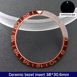 Sloping 38mm*30.6mm Ceramic Bezel GMT and Diving Watch Insert For 40mm Mens Watch Replace Watch Face Watch Bezel Inserts