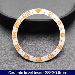 Sloping 38mm*30.6mm Ceramic Bezel GMT and Diving Watch Insert For 40mm Mens Watch Replace Watch Face Watch Bezel Inserts