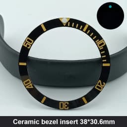 Sloping 38mm*30.6mm Ceramic Bezel GMT and Diving Watch Insert For 40mm Mens Watch Replace Watch Face Watch Bezel Inserts