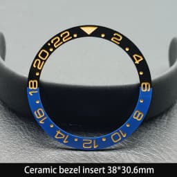 Sloping 38mm*30.6mm Ceramic Bezel GMT and Diving Watch Insert For 40mm Mens Watch Replace Watch Face Watch Bezel Inserts