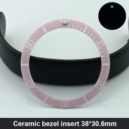 Sloping 38mm*30.6mm Ceramic Bezel GMT and Diving Watch Insert For 40mm Mens Watch Replace Watch Face Watch Bezel Inserts