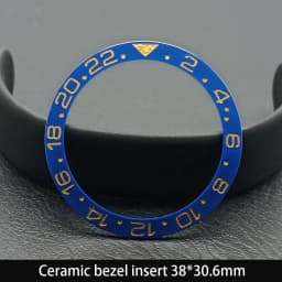 Sloping 38mm*30.6mm Ceramic Bezel GMT and Diving Watch Insert For 40mm Mens Watch Replace Watch Face Watch Bezel Inserts