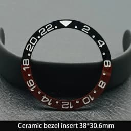 Sloping 38mm*30.6mm Ceramic Bezel GMT and Diving Watch Insert For 40mm Mens Watch Replace Watch Face Watch Bezel Inserts