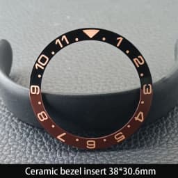 Sloping 38mm*30.6mm Ceramic Bezel GMT and Diving Watch Insert For 40mm Mens Watch Replace Watch Face Watch Bezel Inserts