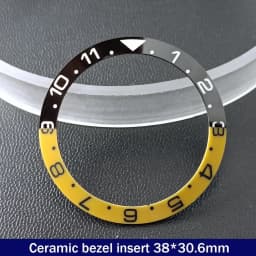Sloping 38mm*30.6mm Ceramic Bezel GMT and Diving Watch Insert For 40mm Mens Watch Replace Watch Face Watch Bezel Inserts