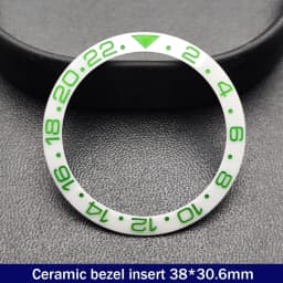 Sloping 38mm*30.6mm Ceramic Bezel GMT and Diving Watch Insert For 40mm Mens Watch Replace Watch Face Watch Bezel Inserts