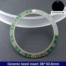 Sloping 38mm*30.6mm Ceramic Bezel GMT and Diving Watch Insert For 40mm Mens Watch Replace Watch Face Watch Bezel Inserts