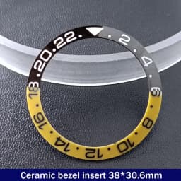 Sloping 38mm*30.6mm Ceramic Bezel GMT and Diving Watch Insert For 40mm Mens Watch Replace Watch Face Watch Bezel Inserts