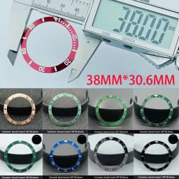 Sloping 38mm*30.6mm Ceramic Bezel GMT and Diving Watch Insert For 40mm Mens Watch Replace Watch Face Watch Bezel Inserts