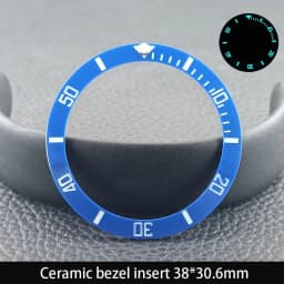 Sloping 38mm*30.6mm Ceramic Bezel GMT and Diving Watch Insert For 40mm Mens Watch Replace Watch Face Watch Bezel Inserts