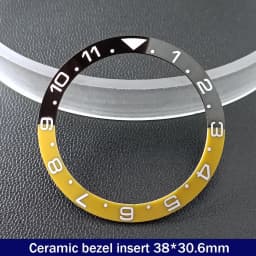 Sloping 38mm*30.6mm Ceramic Bezel GMT and Diving Watch Insert For 40mm Mens Watch Replace Watch Face Watch Bezel Inserts
