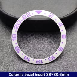 Sloping 38mm*30.6mm Ceramic Bezel GMT and Diving Watch Insert For 40mm Mens Watch Replace Watch Face Watch Bezel Inserts