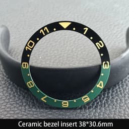 Sloping 38mm*30.6mm Ceramic Bezel GMT and Diving Watch Insert For 40mm Mens Watch Replace Watch Face Watch Bezel Inserts