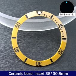 Sloping 38mm*30.6mm Ceramic Bezel GMT and Diving Watch Insert For 40mm Mens Watch Replace Watch Face Watch Bezel Inserts