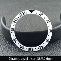 Sloping 38mm*30.6mm Ceramic Bezel GMT and Diving Watch Insert For 40mm Mens Watch Replace Watch Face Watch Bezel Inserts