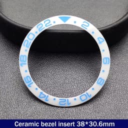 Sloping 38mm*30.6mm Ceramic Bezel GMT and Diving Watch Insert For 40mm Mens Watch Replace Watch Face Watch Bezel Inserts
