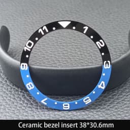 Sloping 38mm*30.6mm Ceramic Bezel GMT and Diving Watch Insert For 40mm Mens Watch Replace Watch Face Watch Bezel Inserts