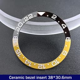 Sloping 38mm*30.6mm Ceramic Bezel GMT and Diving Watch Insert For 40mm Mens Watch Replace Watch Face Watch Bezel Inserts