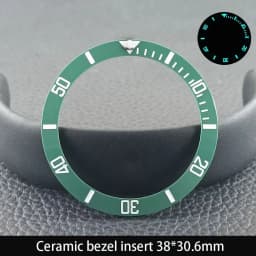 Sloping 38mm*30.6mm Ceramic Bezel GMT and Diving Watch Insert For 40mm Mens Watch Replace Watch Face Watch Bezel Inserts