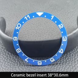 Sloping 38mm*30.6mm Ceramic Bezel GMT and Diving Watch Insert For 40mm Mens Watch Replace Watch Face Watch Bezel Inserts