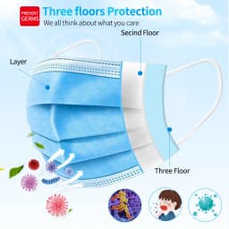 Disposable Earloop Pink Bule Black White Mouth Mask 3 Layers Meltblown Non-Woven Breathable Face Mask PM001
