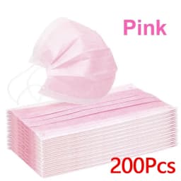 Disposable Earloop Pink Bule Black White Mouth Mask 3 Layers Meltblown Non-Woven Breathable Face Mask PM001