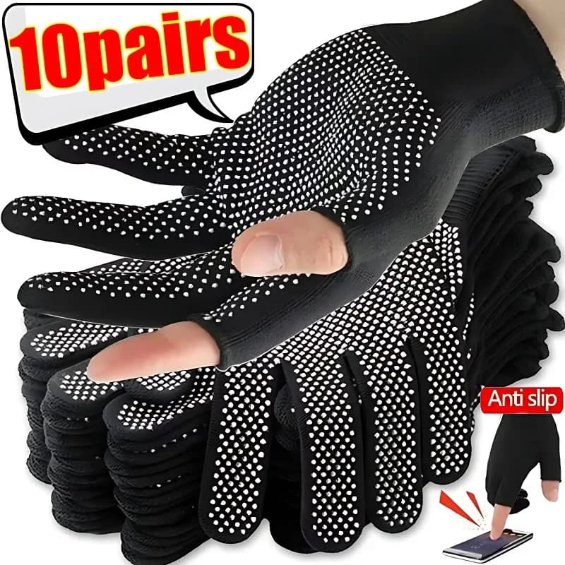 Non-slip Touchscreen Nylon Gloves Men Women Summer Outdoor Riding Sport Fitness Breathable Non-slip Sunscreen Half Finger Gloves