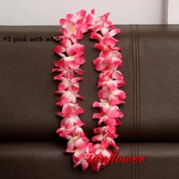 Hawaiian Flower Necklace Leis Artificial Garland Hawaii Beach Party Decoration Fancy Dress Luau Wedding Birthday Cosplay