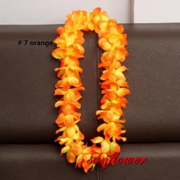 Hawaiian Flower Necklace Leis Artificial Garland Hawaii Beach Party Decoration Fancy Dress Luau Wedding Birthday Cosplay