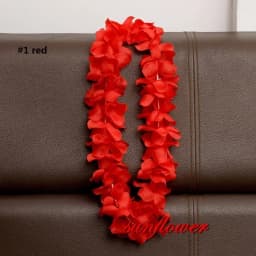 Hawaiian Flower Necklace Leis Artificial Garland Hawaii Beach Party Decoration Fancy Dress Luau Wedding Birthday Cosplay