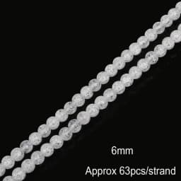 Natural Stone Beads White Snow Cracked Quartz Crystal Bead Spacer Beads 15" Strand 4 6 8 10 12MM Pick Size For Jewelry Making