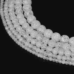 Natural Stone Beads White Snow Cracked Quartz Crystal Bead Spacer Beads 15" Strand 4 6 8 10 12MM Pick Size For Jewelry Making