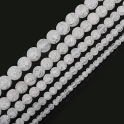 Natural Stone Beads White Snow Cracked Quartz Crystal Bead Spacer Beads 15" Strand 4 6 8 10 12MM Pick Size For Jewelry Making