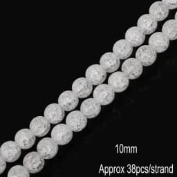 Natural Stone Beads White Snow Cracked Quartz Crystal Bead Spacer Beads 15" Strand 4 6 8 10 12MM Pick Size For Jewelry Making