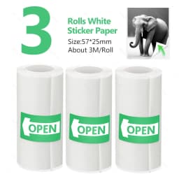 57*25MM Thermal Paper Label Sticker Adhesive Rolls Paper For Mini Printer Instant Print Kids Camera Printing Paper Replacement