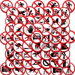 62PCS Funny Prohibition Sign Sticker Nostalgia Vintage Laptop Luggage Skateboard Art Picture Aesthetic Decoration Stickers