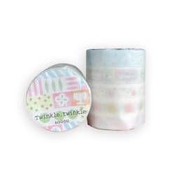 MINKYS 5 Rolls One Pack Sparkling Washi Tapes Decorative Packing Tape Back to School Accessories Supplies