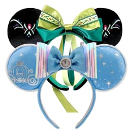 2025 Disney Princess Seris Mickey Mouse Headband Disneyland Minnie Ears PU Leather Headwear Children Girl Toys Decoration