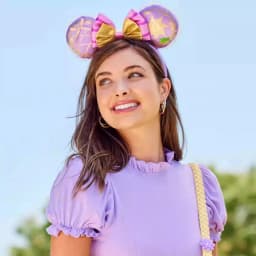 2025 Disney Princess Seris Mickey Mouse Headband Disneyland Minnie Ears PU Leather Headwear Children Girl Toys Decoration