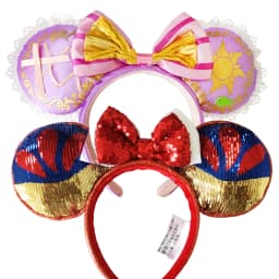 2025 Disney Princess Seris Mickey Mouse Headband Disneyland Minnie Ears PU Leather Headwear Children Girl Toys Decoration