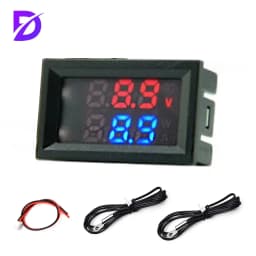 DC 4-30V LED Display Dual Red Blue Green Digital Temperature Sensor DC Single Voltage Dual Thermometer NTC 10K 3950 Probe Cable