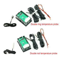 DC 4-30V LED Display Dual Red Blue Green Digital Temperature Sensor DC Single Voltage Dual Thermometer NTC 10K 3950 Probe Cable